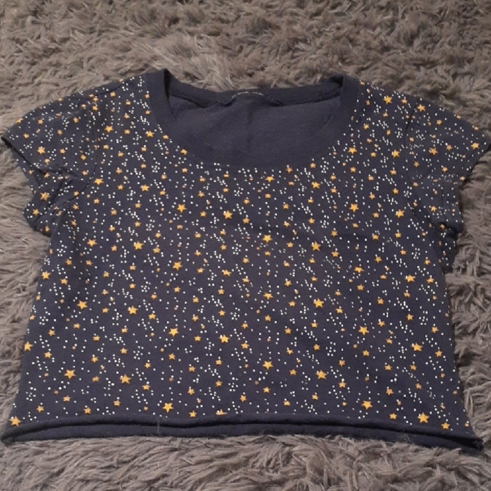Kids Starry Night Shirt - Navy and Yellow